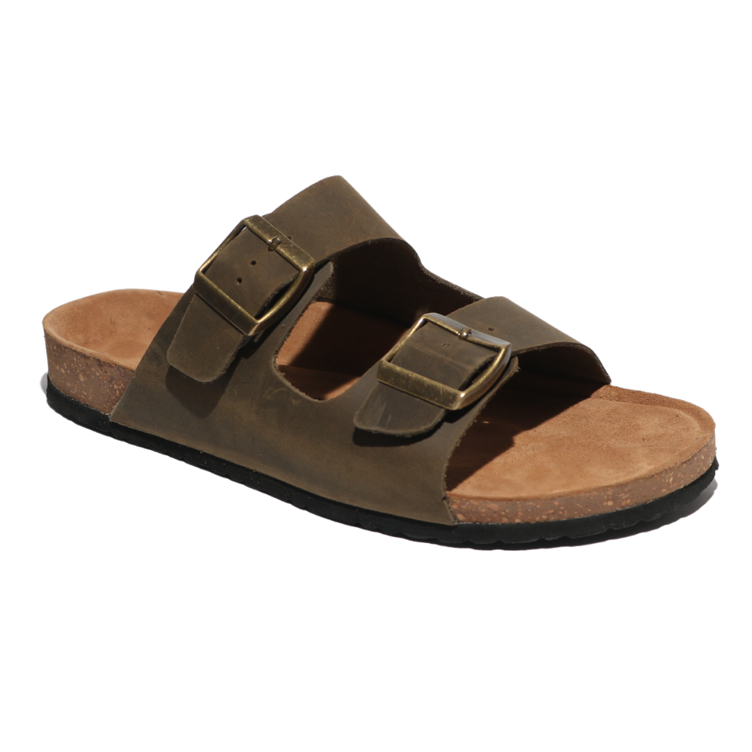 Olive Double Strap Sandals