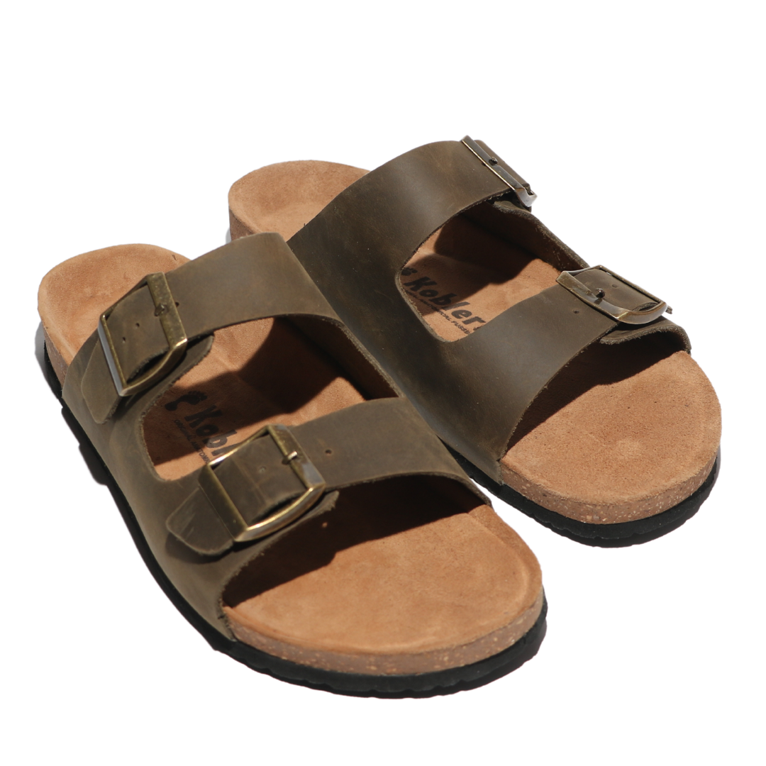 Olive Double Strap Sandals