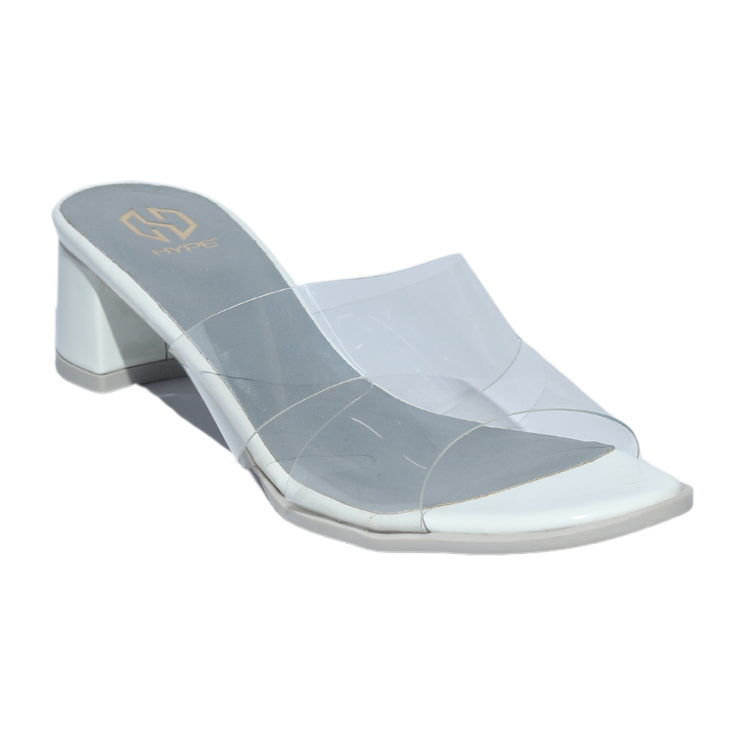 White Transparent Strap Heel – Koblerr