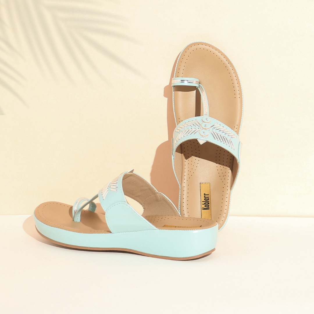 Blue Toe-Ring Kolhapuri