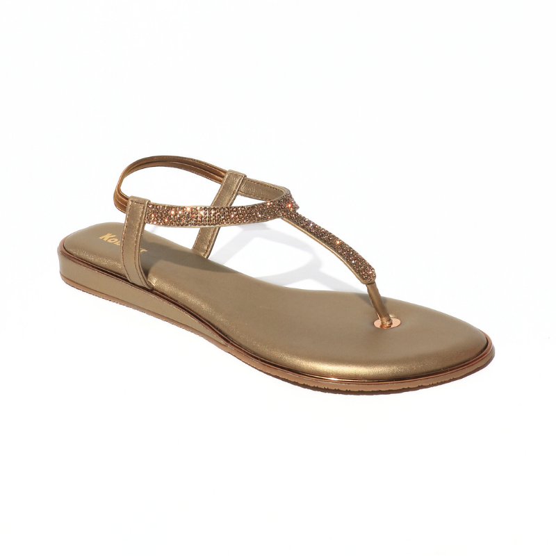 T-Strap with Stones Flats