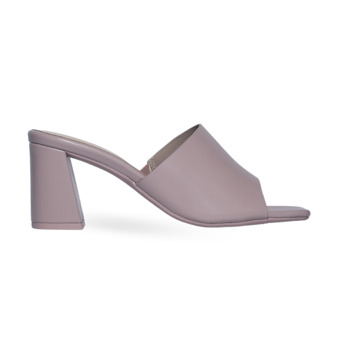 Lilac Solid Slide Block Heel
