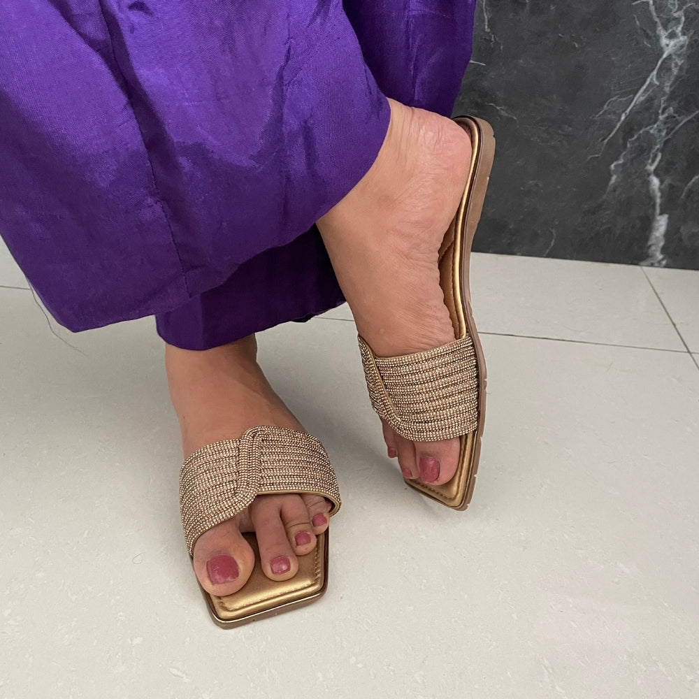 Gold Embellished Flats