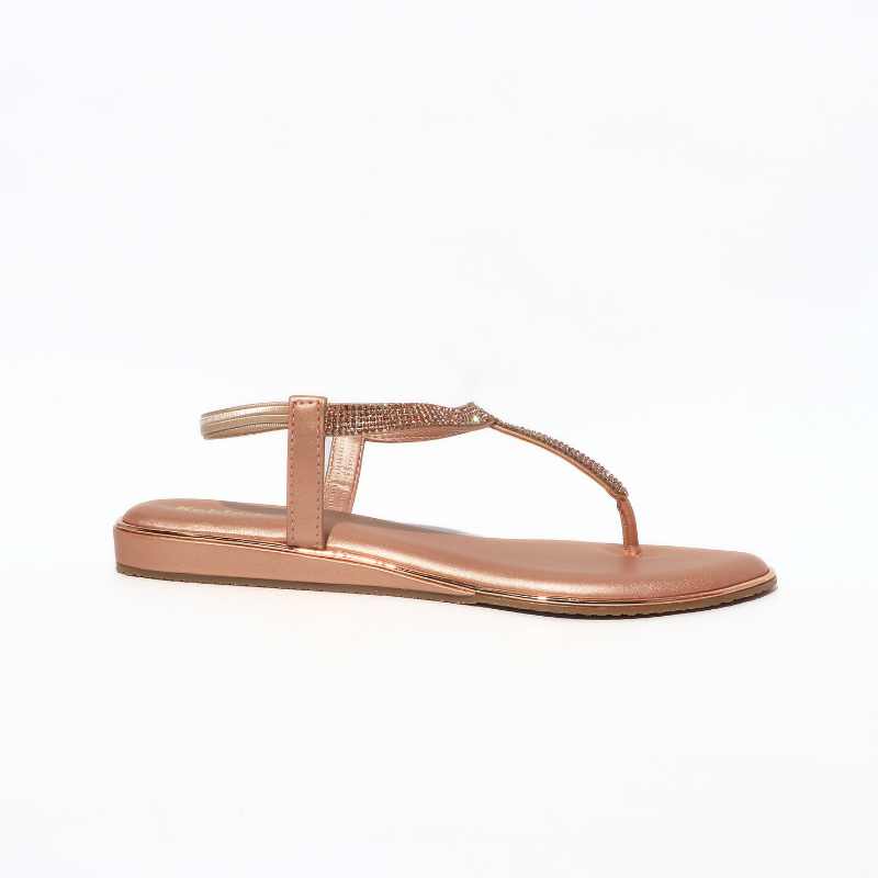 T-Strap with Stones Flats