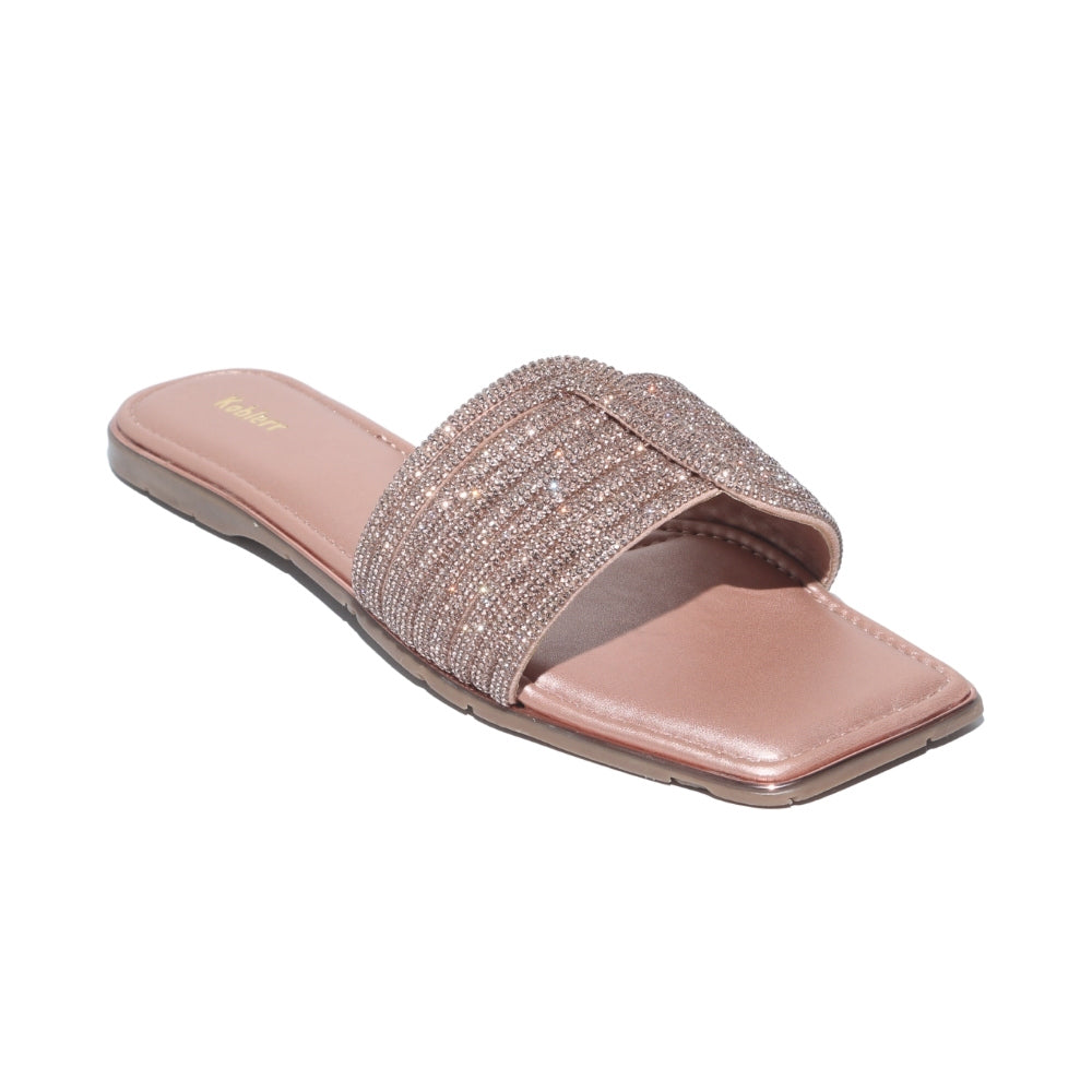 Rose Gold Embellished Flats