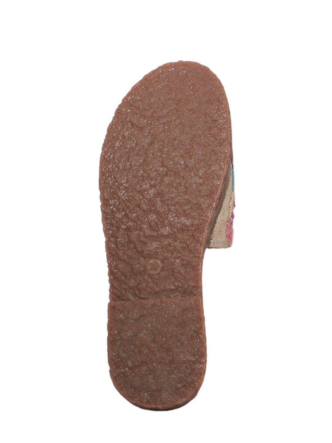 Blue Embroidered Jute Slides