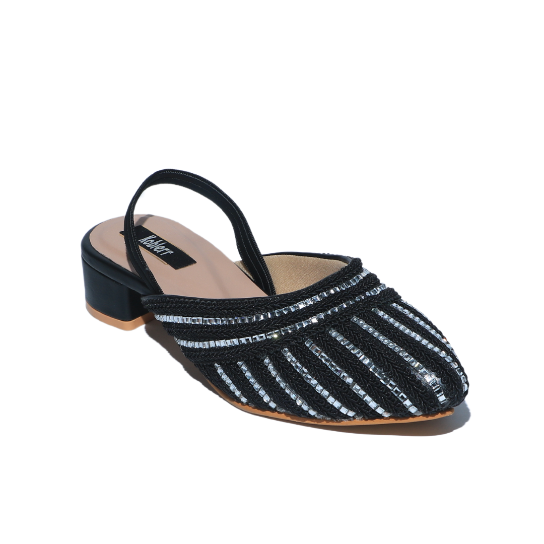 Black studded mules on sale