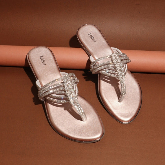 Rose Gold Embellished Flats