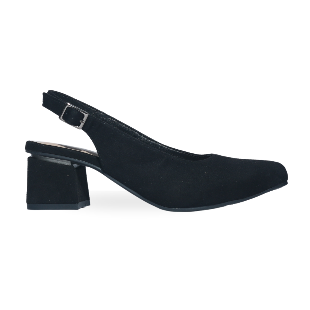 Black Block Heel Ballerina