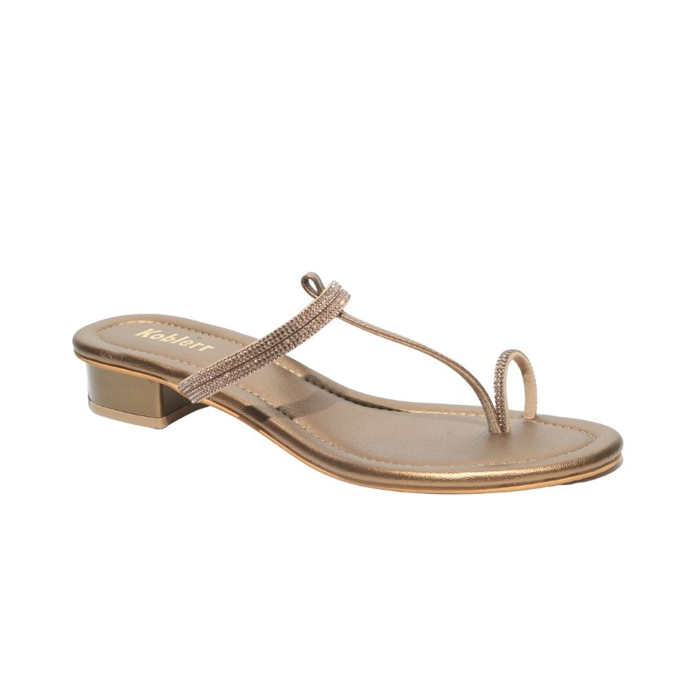 Gold Embellished Toe-ring Sandals
