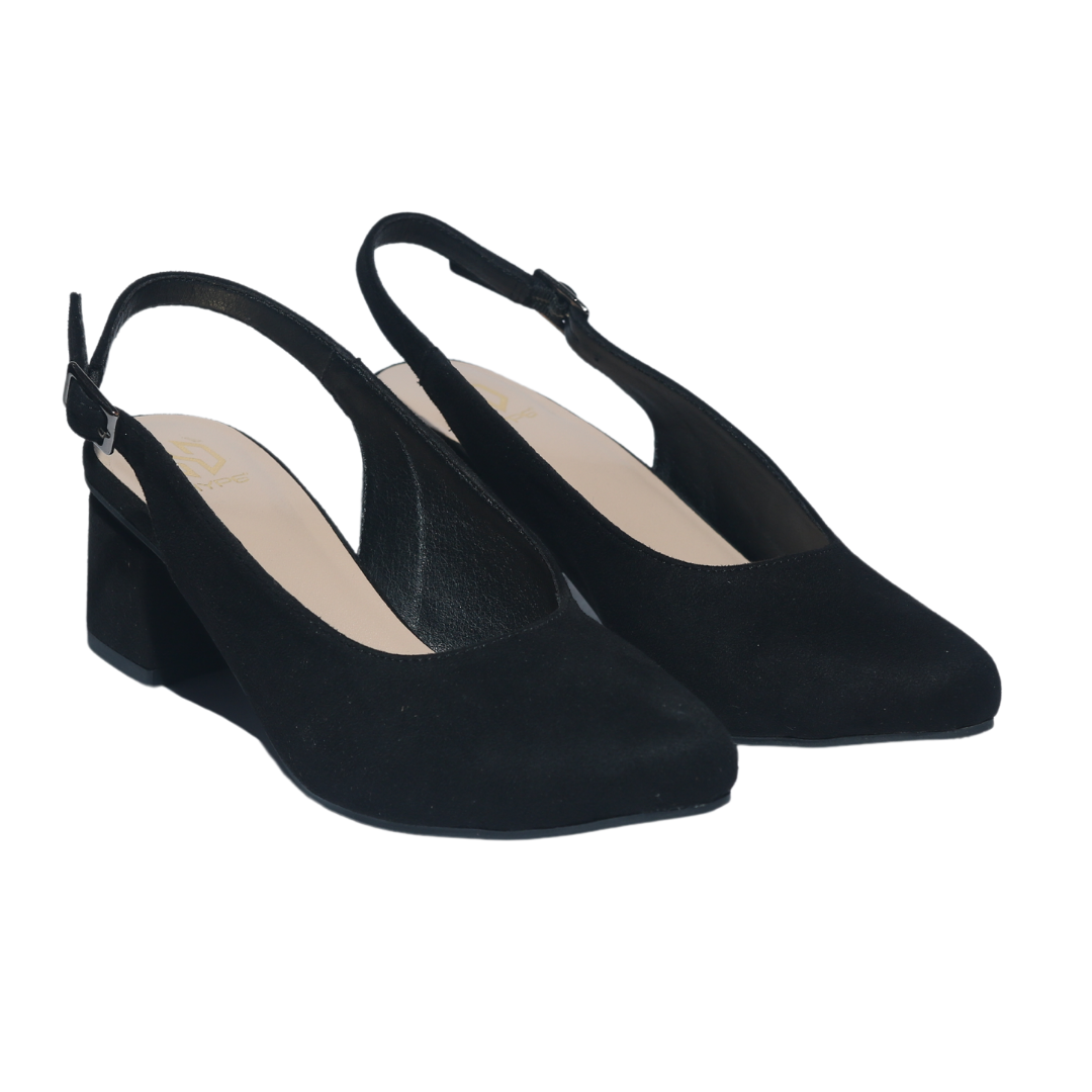 Black Block Heel Ballerina