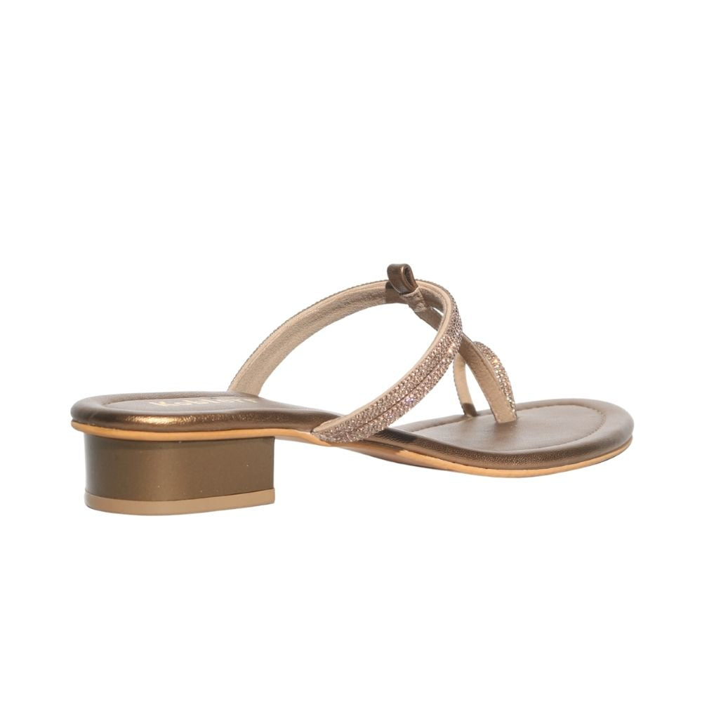 Gold Embellished Toe-ring Sandals