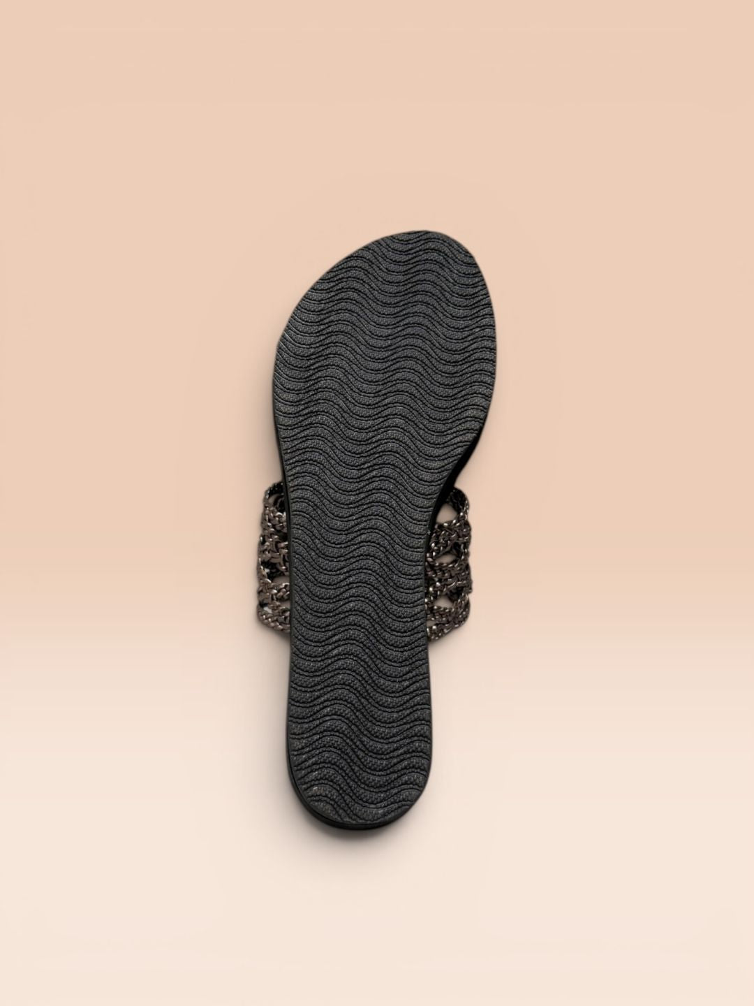 Black Braided Toe-ring Wedge
