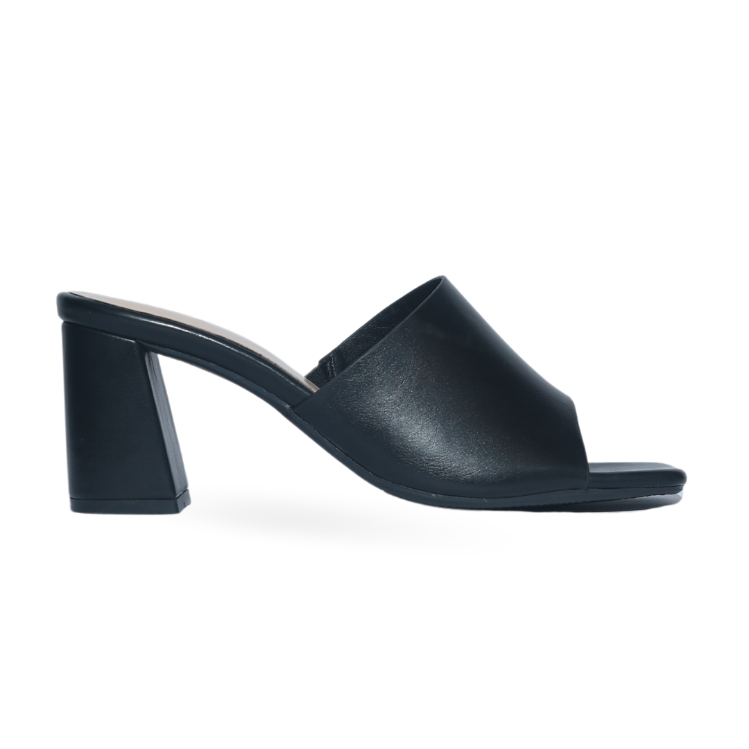 Black Slide Block Heel