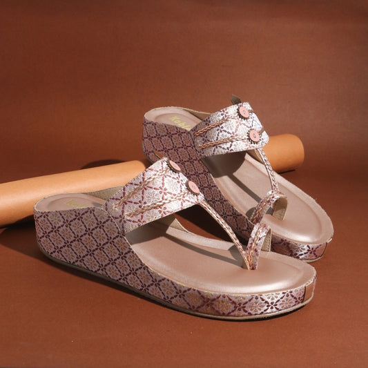 Pink Kolhapuri Wedges