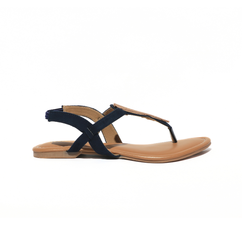 T-Strap with Gold Embellished Flats