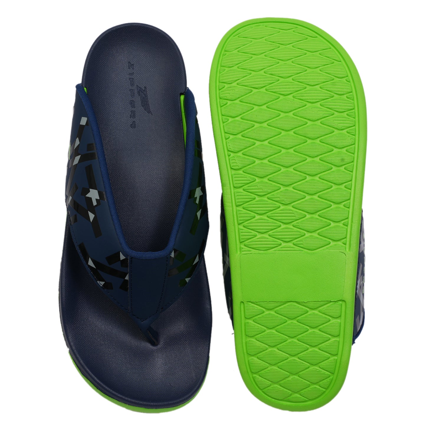 KIAAN - Men's Navy & Green Slippers