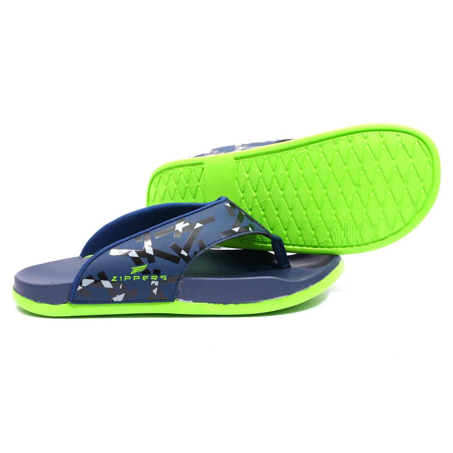 KIAAN - Men's Navy & Green Slippers
