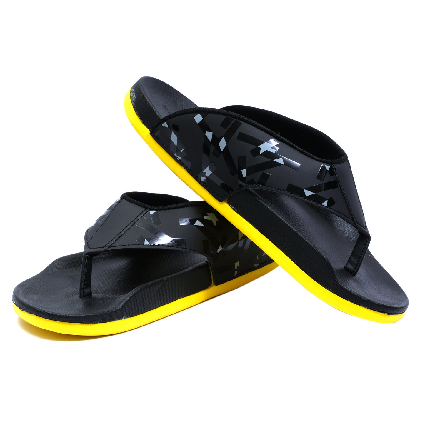 KIAAN - Men's Yellow & Black Slippers