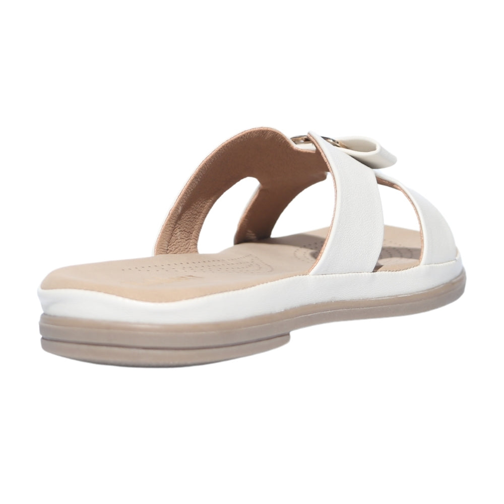 Comfort Flatform Slides in White