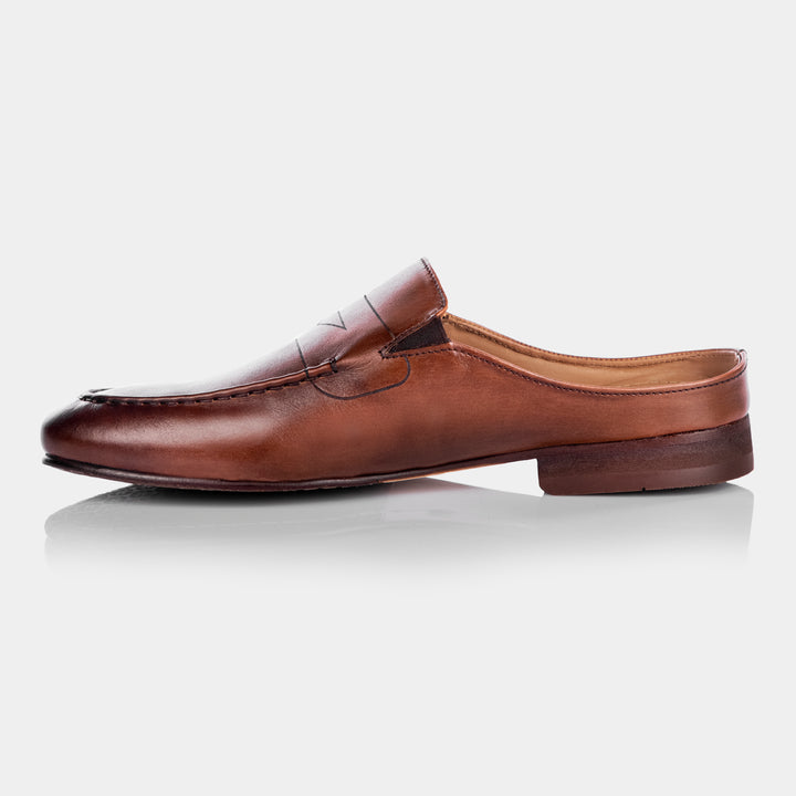 FREDRICK - Half Shoe in Brandy