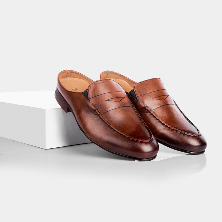 FREDRICK - Half Shoe in Brandy
