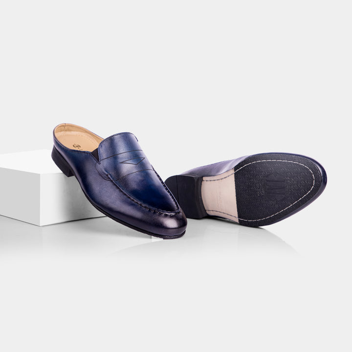 FREDRICK - Half Shoe in Blue Berry