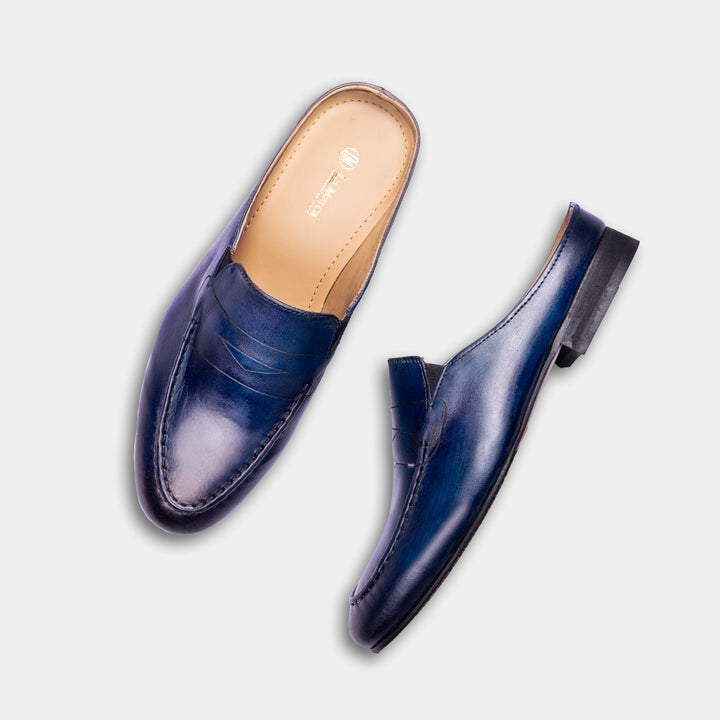 FREDRICK - Half Shoe in Blue Berry