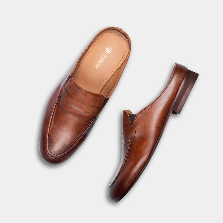 FREDRICK - Half Shoe in Brandy