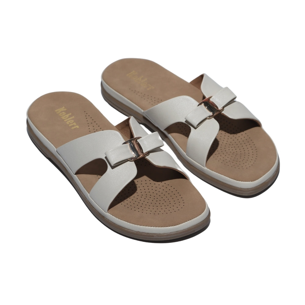 Comfort Flatform Slides in White