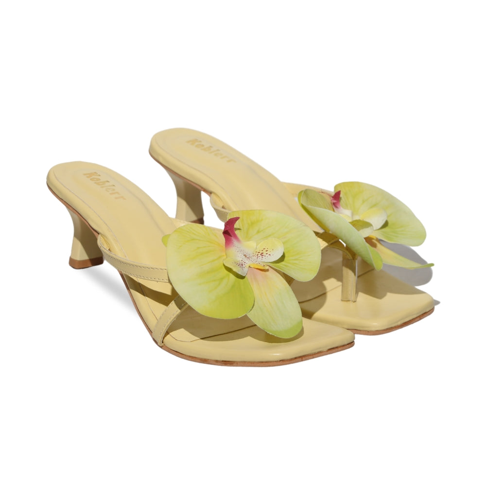Yellow Orchid Heels
