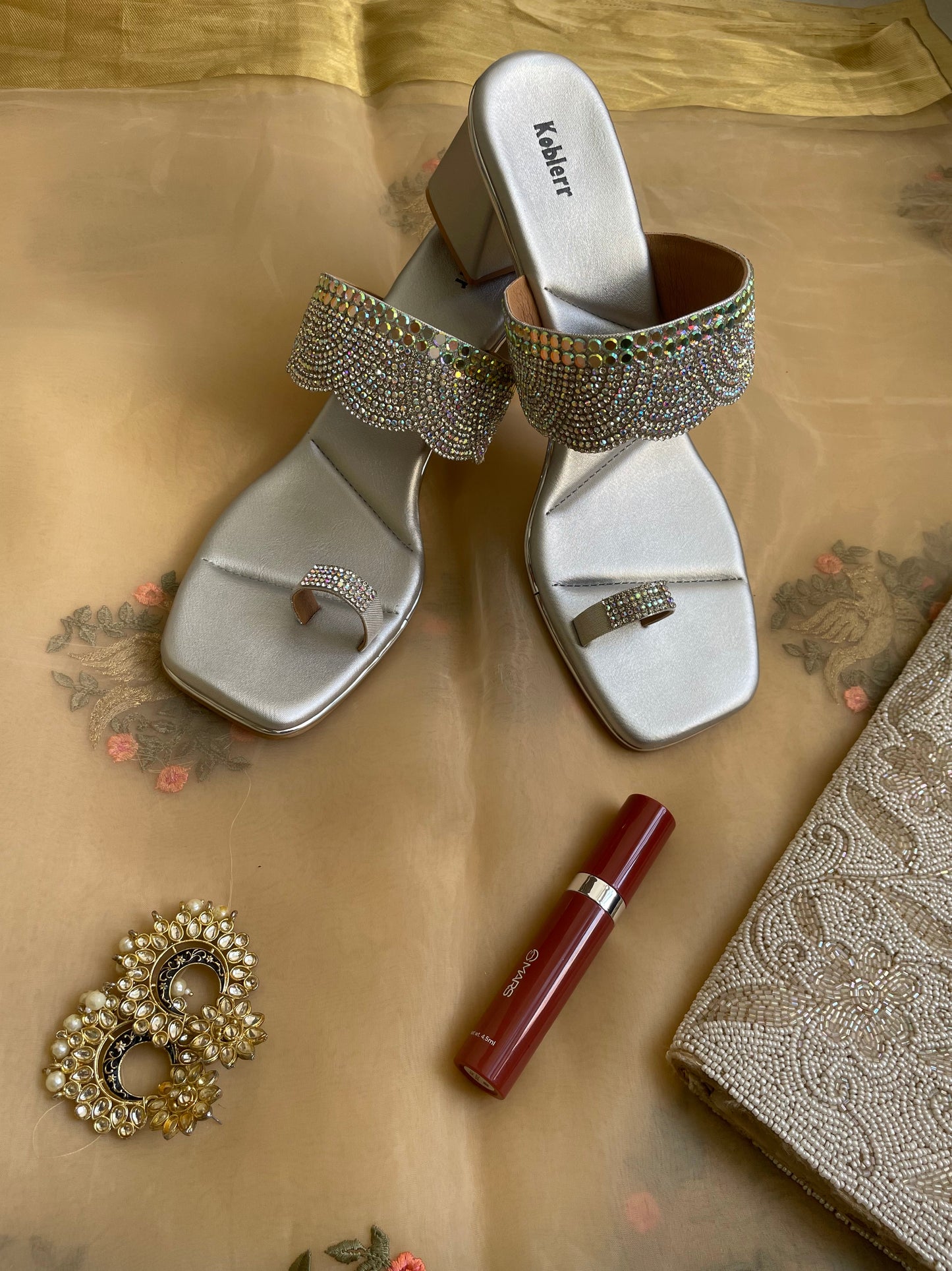 Silver Slip-On Heels