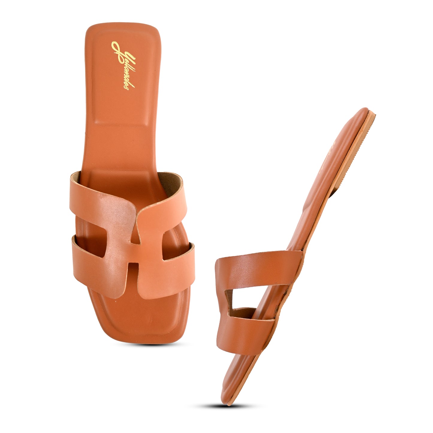 H Style Flats in Tan