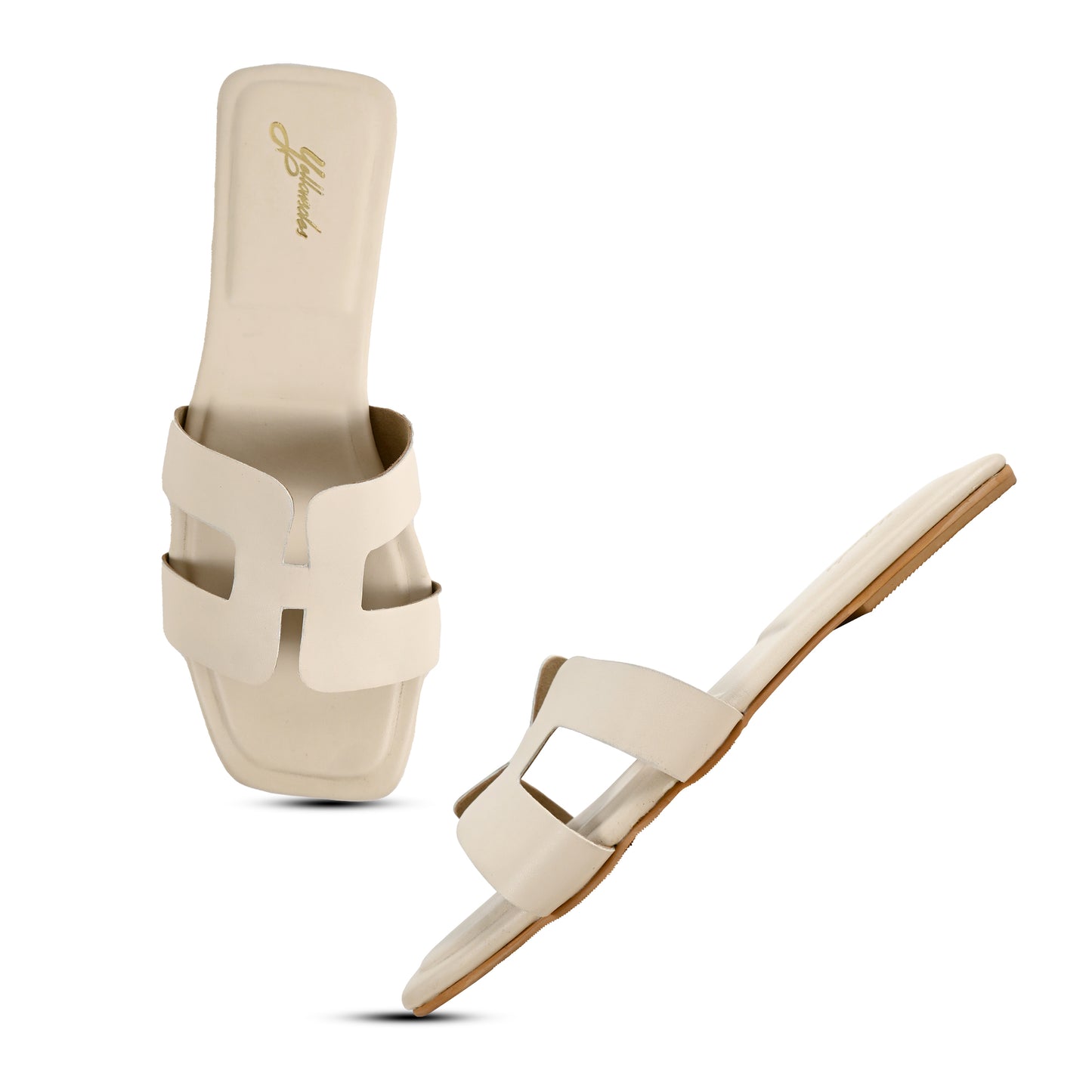 H Style Flats in Beige