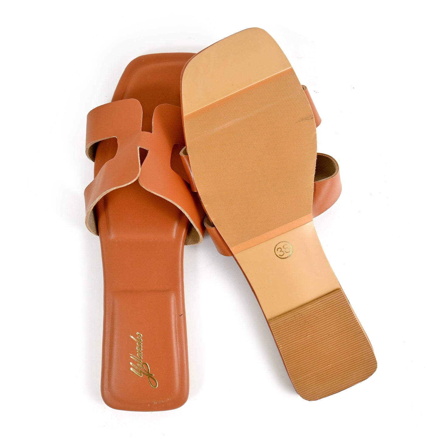 H Style Flats in Tan