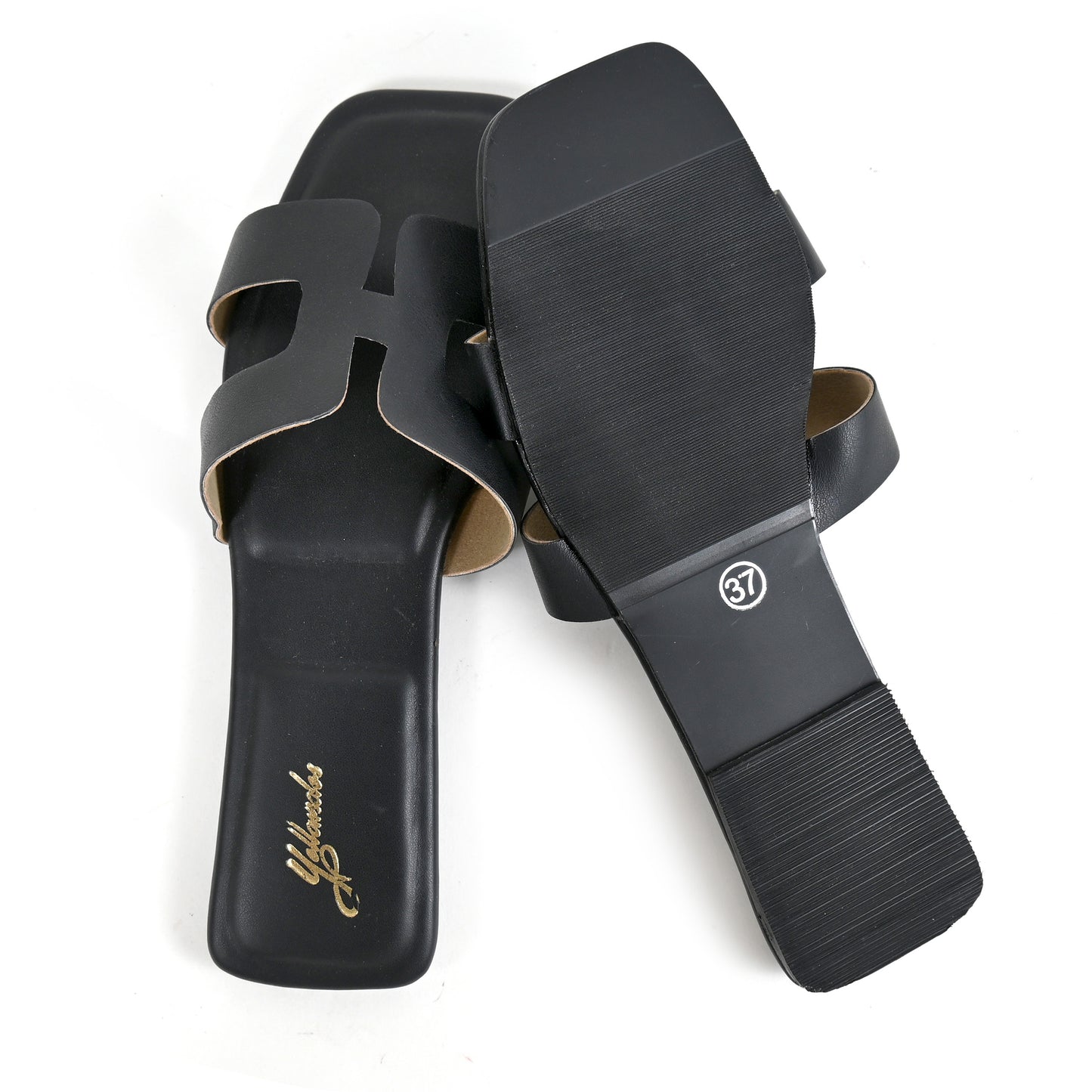 H Style Flats in Black