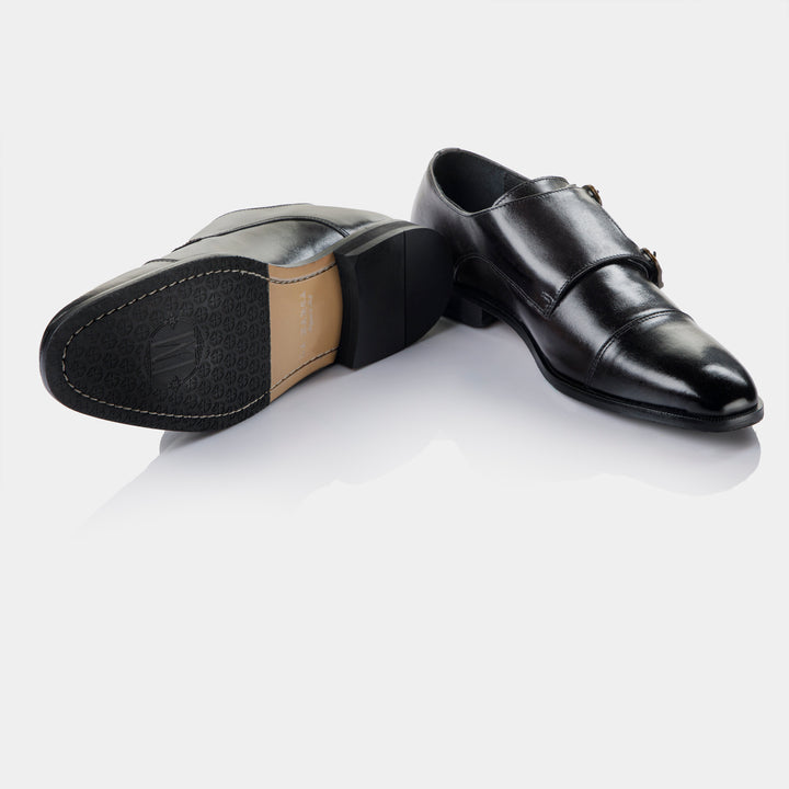 TRUCE - Double Monk Strap in Charcoal Black