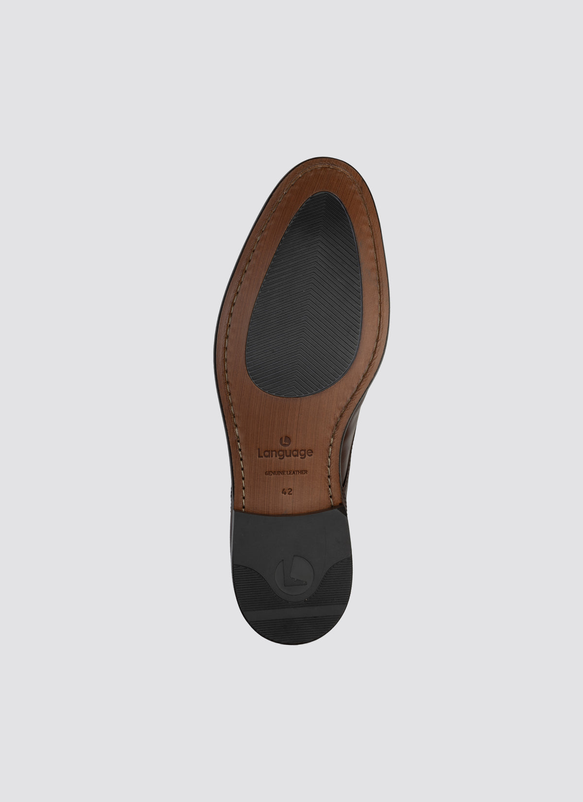 Language Rim Lace-ups Shoes - Brown