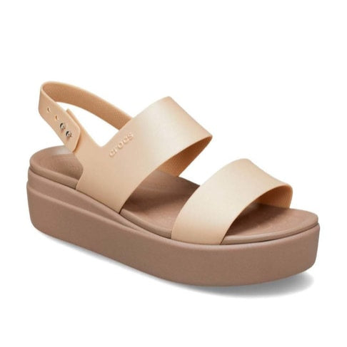 Crocs Brooklyn Beige Back Strap Wedges