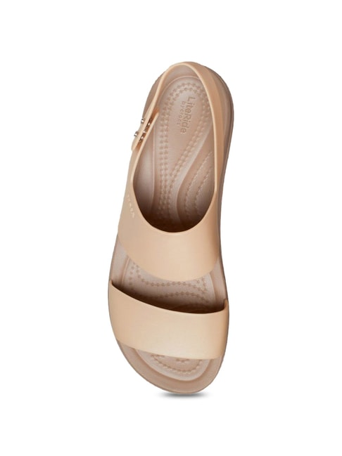 Crocs Brooklyn Beige Back Strap Wedges