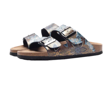 Amelia Women's Two Strap Sandals (Blue)