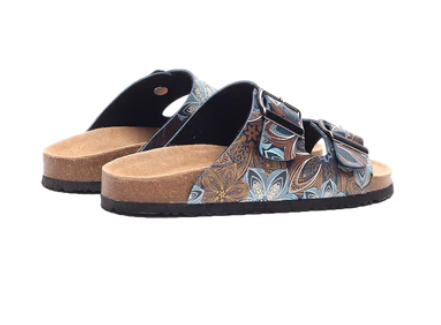 Amelia Women's Two Strap Sandals (Blue)