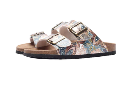 Amelia Women's Two Strap Sandals (Beige)