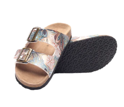 Amelia Women's Two Strap Sandals (Beige)