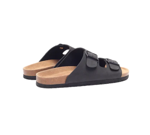 Zeno Men's Two-Strap Sandals (Black)