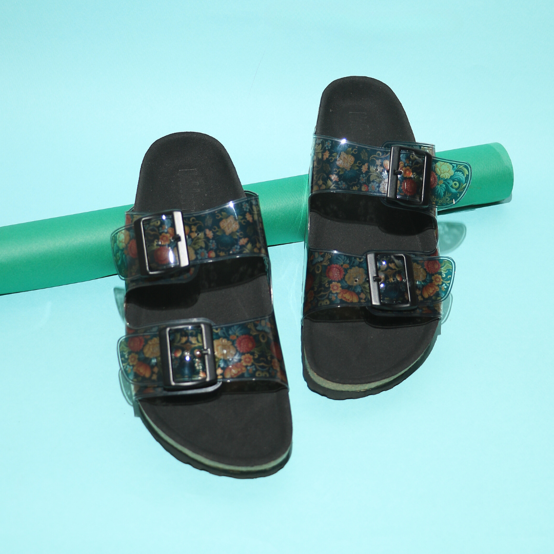Women’s Floral Buckle Slides