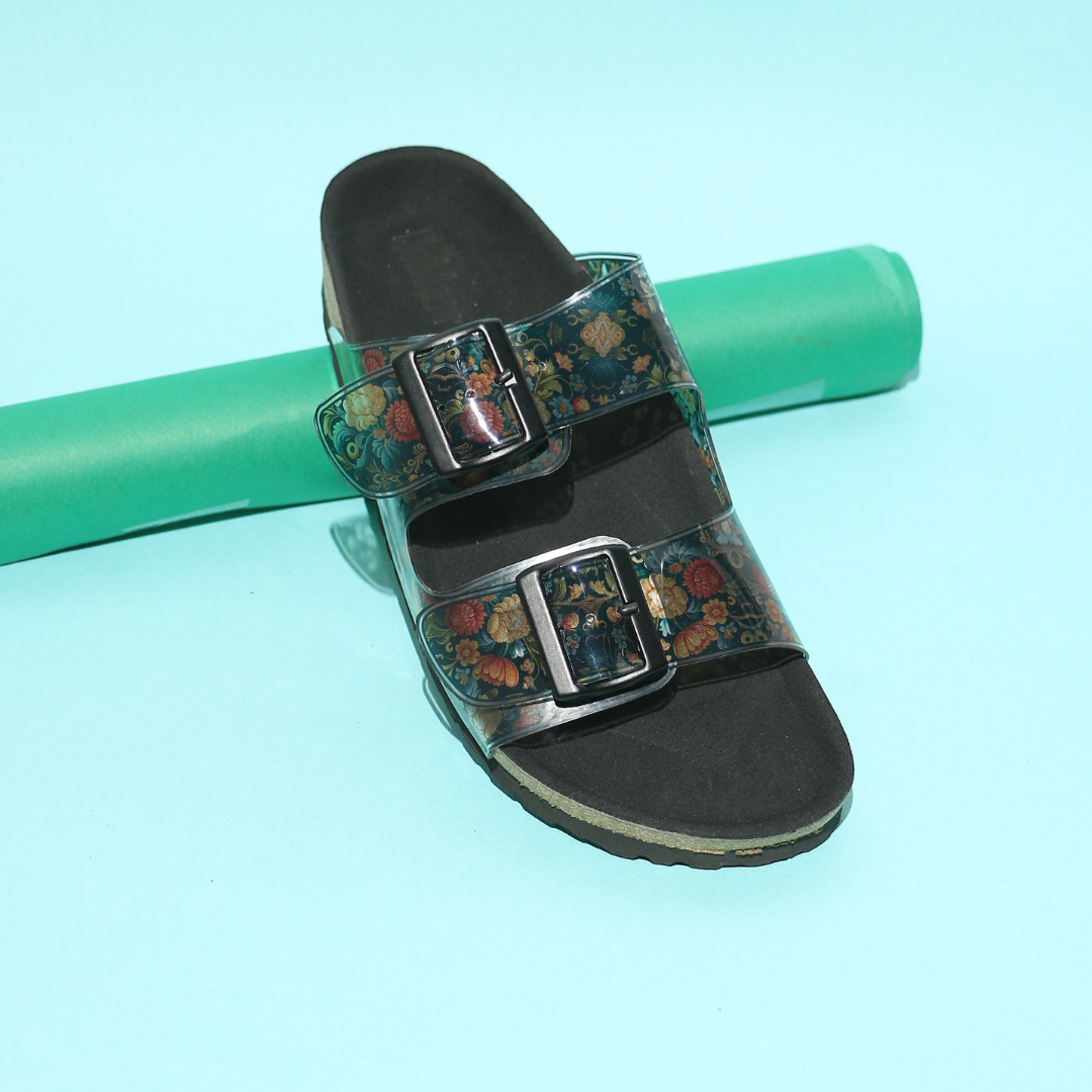 Women’s Floral Buckle Slides
