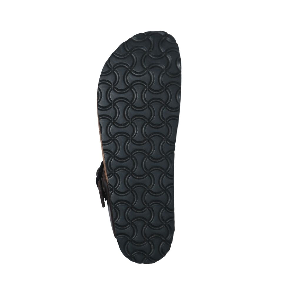 Brown Leather T-strap Sandals