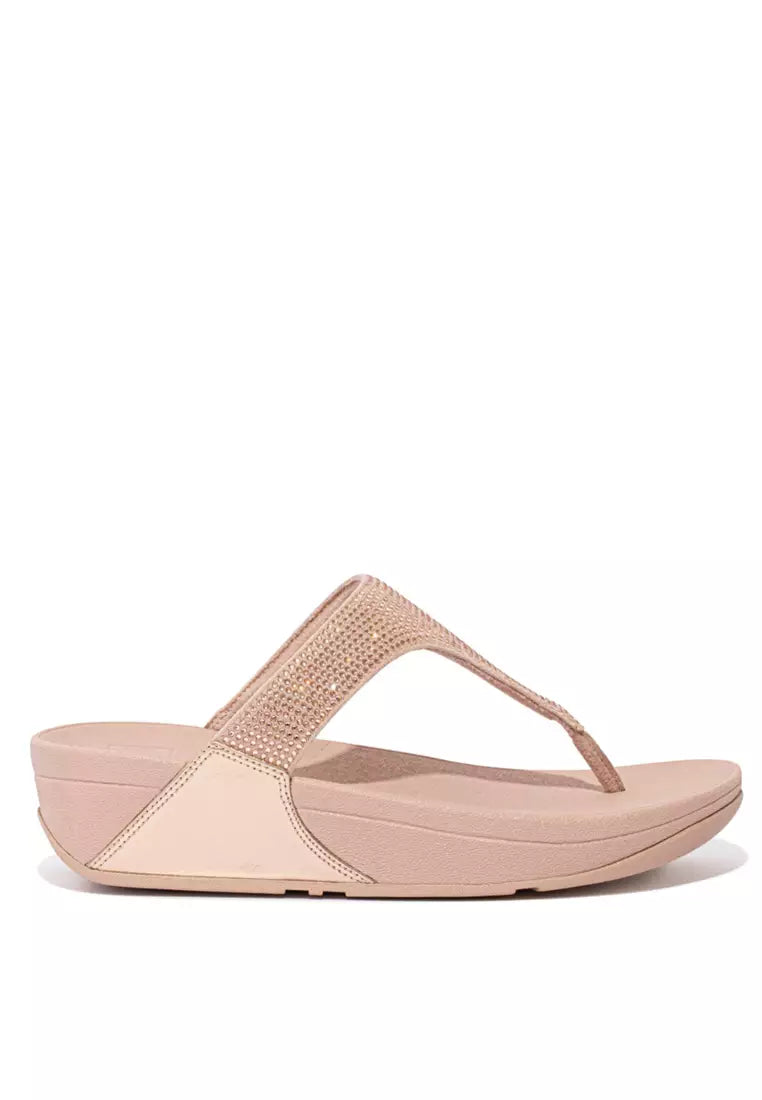 LULU Crystal Embellished Toe Post Sandals