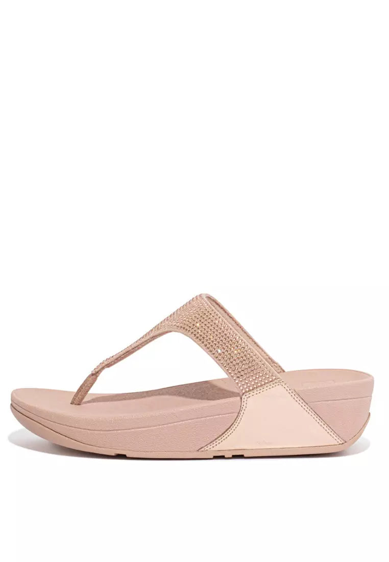 LULU Crystal Embellished Toe Post Sandals